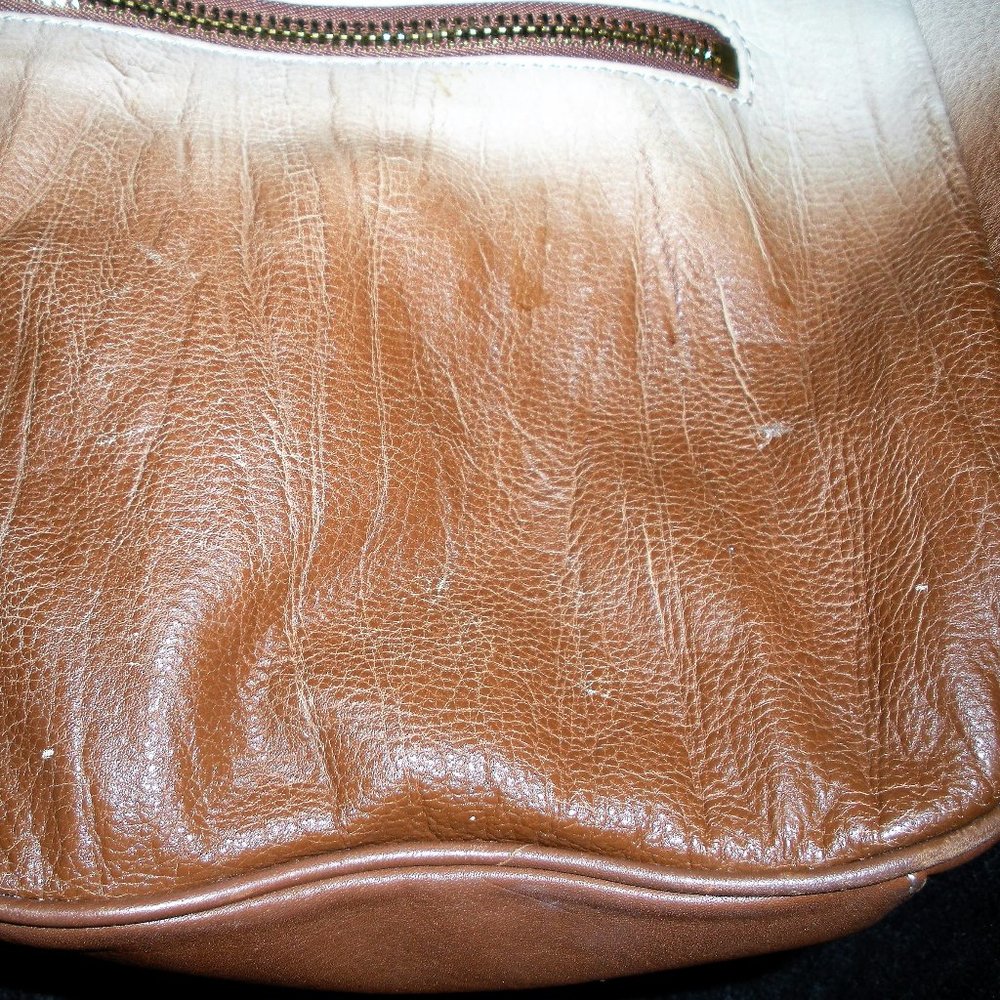 PRICE DROP! Steven Madden leather Ombre satchel- shoulder bag Sand/crème - brown - Picture 7 of 11